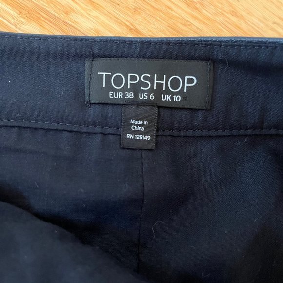 Navy blue Topshop vegan leather mini skirt size 6 - Picture 5 of 5